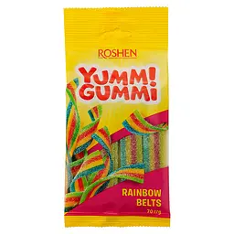 Цукерки желейні Roshen Yummi Gummi Rainbow Belts 70 г (904791)