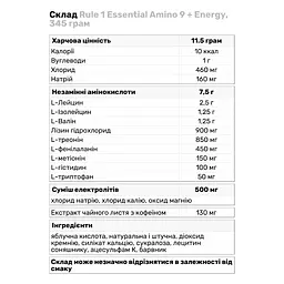 Амінокислота Rule 1 Essential Amino 9 + Energy Виноград 30 порцій 345 г - мініатюра 3