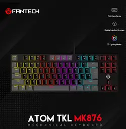 Клавіатура механічна ігрова з підсвічуванням Fantech ATOM MK-876 red switch, Eng, Black - мініатюра 6