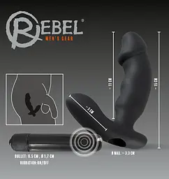 Масажер простати Orion Rebel Cock-Shaped Vibe, 15 см чорний - мініатюра 5