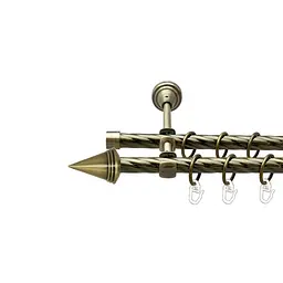 Карниз Orvit Конус металевий дворядний відкритий скручена труба кільце металеве Антик 16\16 мм 200 см (00-00022470)