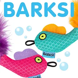 Іграшка для котів Barksi Рибка з дзвіночком і пір'ям 8х5 см ментолова - мініатюра 3