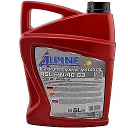Олива моторна синтетична Alpine RSL 5W-40 С3 Покращена RSL LA API SN/CF MB-229.51 BMW LL-04 5 л (23438) - мініатюра 2