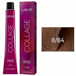 Перманентна фарба для волосся Lakme Collage Creme Hair Color відтінок 8/64 (мідний каштановий світлий блондин) 60 мл - мініатюра 2
