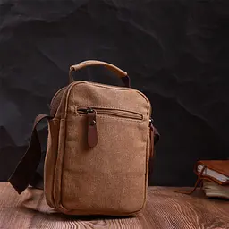 Практична невелика чоловіча сумка із щільного текстилю Vintage 14,5х19х10,5 см sum0028943 - мініатюра 10