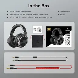 Навушники OneOdio Pro 10 3,5мм/6,35мм Black (Pro 10 Black) - мініатюра 3