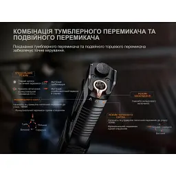 Ручний ліхтар Fenix алюмінієвий, 147.8х51х32 мм, білий/червоний - мініатюра 10