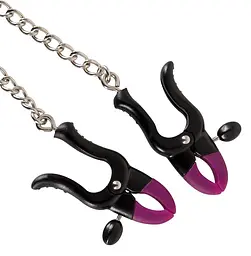 Затискачі для сосків на ланцюжку Bad Kitty Silicone Nipple Clamps 52 см сріблястий - мініатюра 2