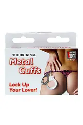 Наручники, Large Metal Handcuffs with Keys, Сріблястий - мініатюра 2