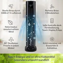 Охолоджувач повітря Klarstein Polar Tower Smart 4 - in-1 Чорний (10035831) - мініатюра 6