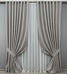 Комплект штор VR-Textil Ashen Night блекаут 2 шт 150x290 см кавово-сірий (1848ш) - мініатюра 2
