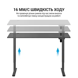 Комп'ютерний стіл OfficePro з електрорегулюванням висоти чорний (ODE670B)  - мініатюра 7