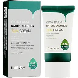 Крем сонцезахисний FarmStay Cica Farm Nature Solution Sun Cream SPF 50+ PA++++ із центелою 50 мл - мініатюра 2