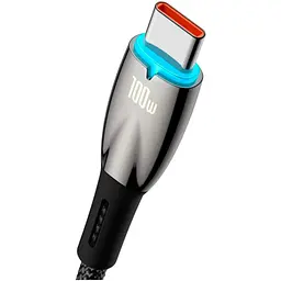 Кабель Baseus Glimmer Series USB-А to USB-C 100W 1m Black (CADH000401) [106120] - мініатюра 2