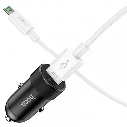 Автомобільний зарядний пристрій Hoco Z32A 1 USB QC3.0 Black + USB Cable XiaomicroUSB