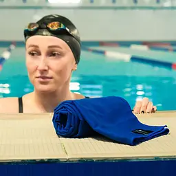 Дорожній спортивний рушник Love You з мікрофібри з чохлом 50х90 см Синій (60163) - мініатюра 5