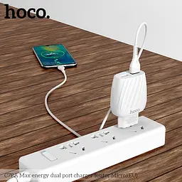Блок мережевий адаптер живлення HOCO C78A Max energy набір із кабелем Micro USB білий - мініатюра 6