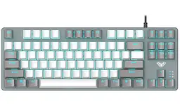 Клавіатура Aula F3287 KRGD синій EN/UA Grey/білий, USB, кабель 1.6 м, 359 х 128.6 х 37.1 мм, RGB підсвічування, кількість клавіш