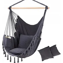 Підвісне крісло бразильський гамак Hanert BOHO Black