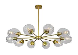 Люстра стельова Levistella 7526039-10 GD+CL, E27, золото, прозоре скло, сучасний стиль для дому