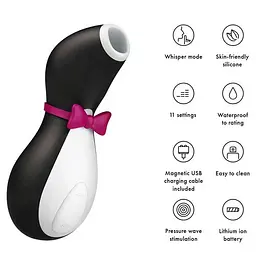 Вакуумно-хвильовий стимулятор клітора Pro Penguin (Пінгвін), безконтактний симулятор орального сексу для жінок вуманайзер - мініатюра 4