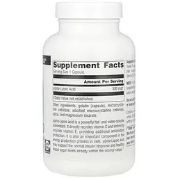 Альфа-ліпоєва кислота Source Naturals Alpha Lipoic Acid 300 мг 120 капсул - мініатюра 2
