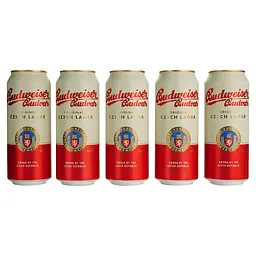Набір: пиво Budweiser Budvar Original (5 шт. х 0.5 л = 2.5 л) + кухоль 0.3 л - мініатюра 3