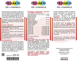 Сироп для підвищення гемоглобіну та зняття втоми Pediakid Fer + Vitamines B 125 мл - мініатюра 2