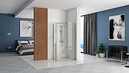 Душова кабіна Rea Diamond 90x90 gold REA-K4904, Золотий, Універсальна, прозорий - мініатюра 5