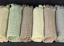 Набір рушників для обличчя з льону 6 шт. 50х90 см L&M Home Textiles XT-517-144 вафельні рушники пастельні кольори в наборі - мініатюра 6