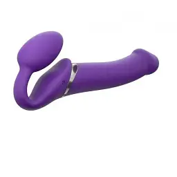 Безремневий страпон Strap-On-Me Vibrating Violet L регульований з вібрацією та з пультом ДК діаметр 3.7 см - мініатюра 2