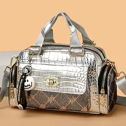 Сумка Italian Bags Smile Selling 26х11х18 см Сріблястий (id_1275) - мініатюра 3