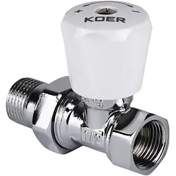 Вентиль Koer радіаторний хромований 1/2"x1/2" KR.903.CHR.W KR2823