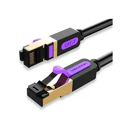 Патч-корд 0.5м, S/FTP cat 7 RJ-45 black Vention (ICDBD)