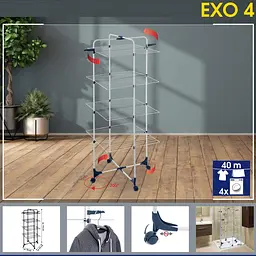 Сушарка для білизни підлогова Casa Si Exo 4 White (CS92166E04IT) - мініатюра 2