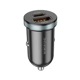 Адаптер автомобільний Borofone Scenery dual port BZ22 |1USB/1Type-C, 30W/3A, PD/QC|