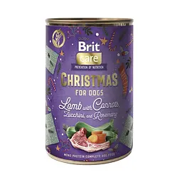 Вологий корм для дорослих собак Brit Care Christmas for Dogs Lamb with Carrots різдвяна вечеря з ягням та морквою, 400 г