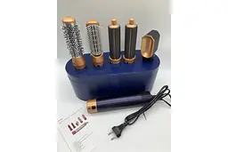 Стайлер 5в1 HAIR BRUSH Styler + Коробка з функціями об'єму, випрямлення, накручування темно-синій - мініатюра 5