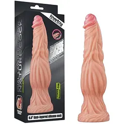 Фалоімітатор з присоскою Lovetoy Dual-Layered Silicone Nature Cock 24.5 см тілесний