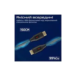 Кабель мультимедійний HDMI M to HDMI M 1.5m V2.0 black Promate (prolink4k60-150) - мініатюра 4