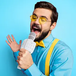 Портативна колонка-мікрофон HOCO BK5 Cantando karaoke microphone 5W White (6931474742292) - мініатюра 5