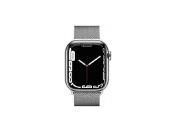 Смарт-годинник Apple Watch Series 7 GPS + Cellular 41mm Silver Stainless Steel Case with Silver Milanese Loop (MKHF3) - мініатюра 2