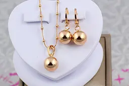 Набір Xuping Jewelry сережки і кулон кульки золотистий