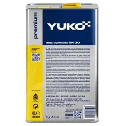 Моторна олива Yuko MAX SYNTHETIC A&A 5W-30 4л (4823110401521) - мініатюра 2