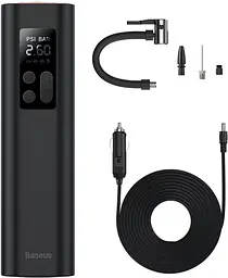 Автомобільний насос Baseus Super Mini Inflator Pump black (CRCQ000001) - мініатюра 1