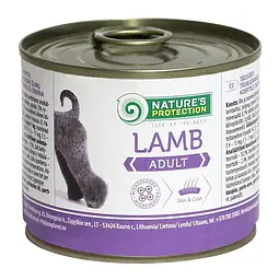 Вологий корм для дорослих собак всіх порід з ягнятиною Nature's Protection Adult Lamb, 200г