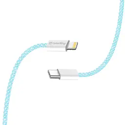 Дата кабель USB-C to Lightning 1.0m 27W blue ColorWay (CW-CBPDCL061-BL) - мініатюра 6