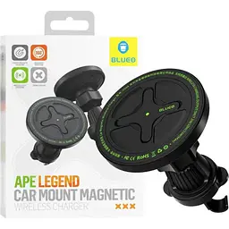 Автотримач із бездротовою зарядкою Blueo Ape Legend Car Mount Magnetic Wireless Charger Black (BC5955B) [97410] - мініатюра 3