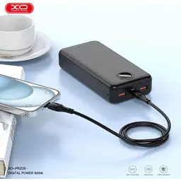 Power bank із швидкою зарядкою та дисплеєм, зовнішній акумулятор 20000 mAh XO PR239 PD20W+QC22.5W - мініатюра 4