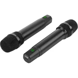 Мікрофон для караоке REAL-EL KM-850, Black, 6.35 мм jack, підключення бездротове, - 60 дБ, радіус дії до 25 м, 2 шт (EL121900002) - мініатюра 3
